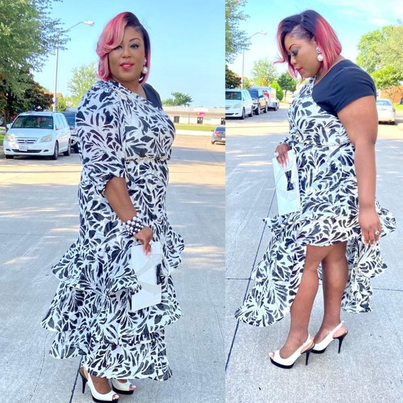 2XL ALEXIS Botanical One Shoulder Ruffle Dress - Picture 4 of 11